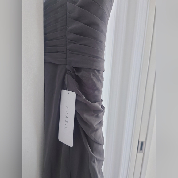🆕Azazie Steel Gray Sleeveless Maxi Dress - Picture 8 of 9